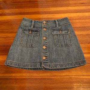 High Waist Button Up Jean Skirt